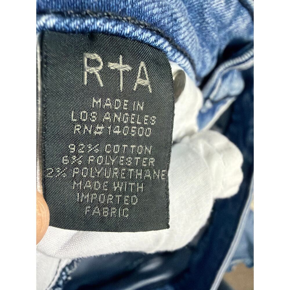 092 RTA‎ Distressed Skinny Jeans Size 26 Raw Hem Stretch Denim - Picture 5 of 9